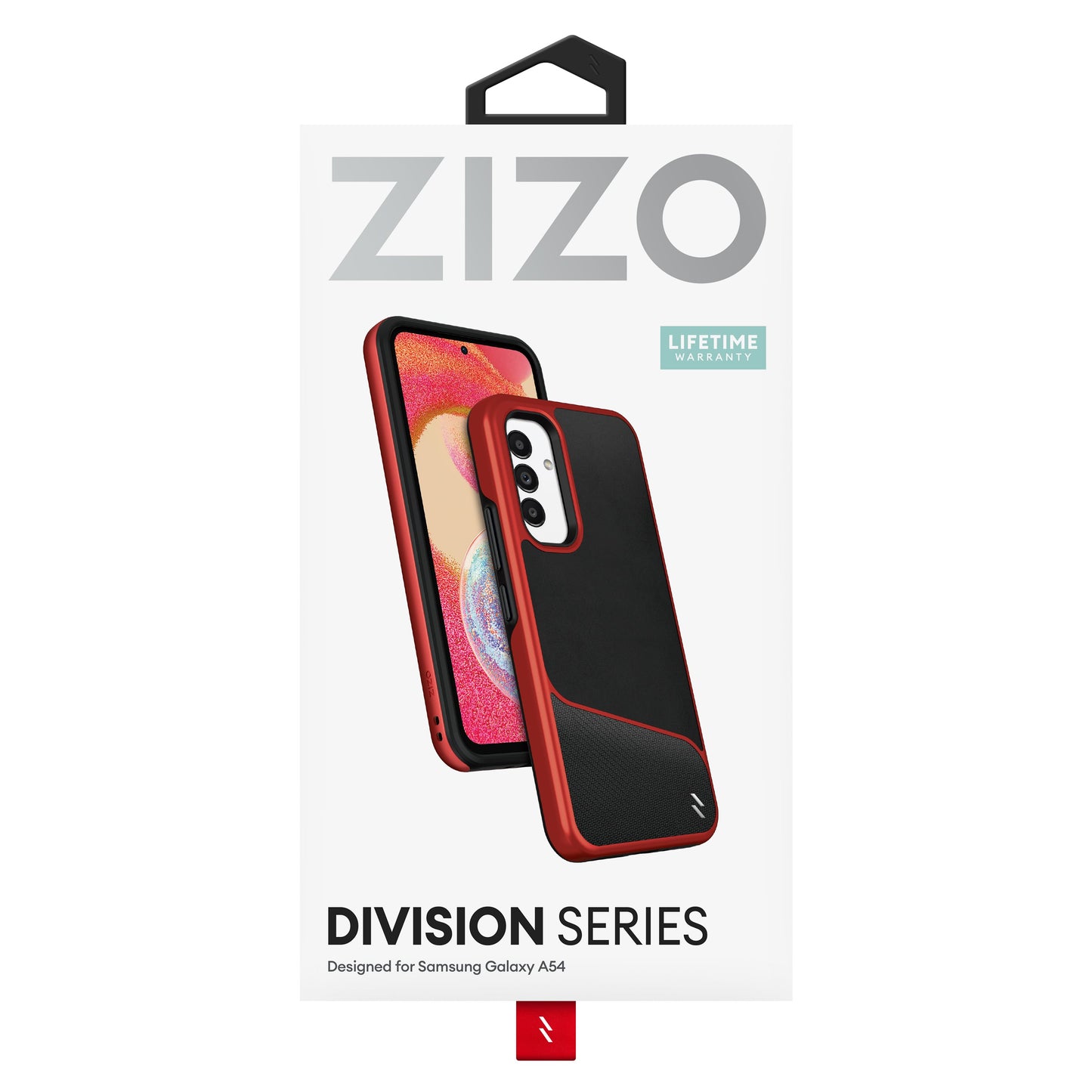 ZIZO DIVISION Series Galaxy A54 Case - Black & Red