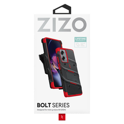 ZIZO BOLT Bundle moto g stylus 5G (2024) Case - Black / Red