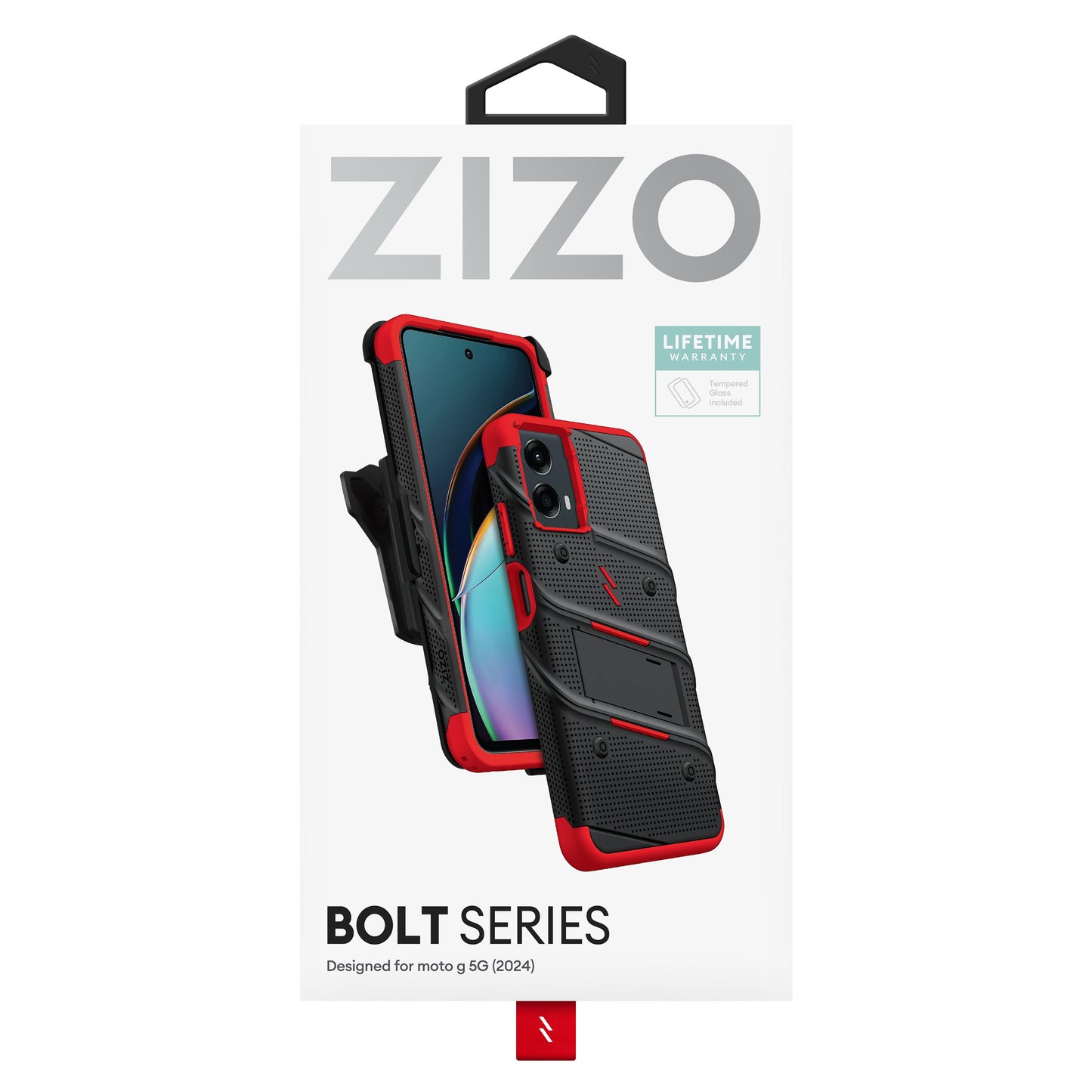 ZIZO BOLT Bundle moto g 5G (2024) Case - Black / Red