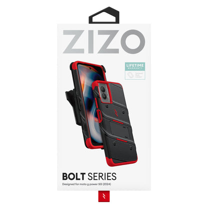 ZIZO BOLT Bundle moto g power 5G (2024) Case - Black / Red