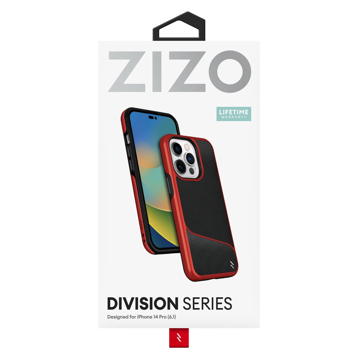 ZIZO DIVISION Series iPhone 14 Pro (6.1) Case - Black & Red