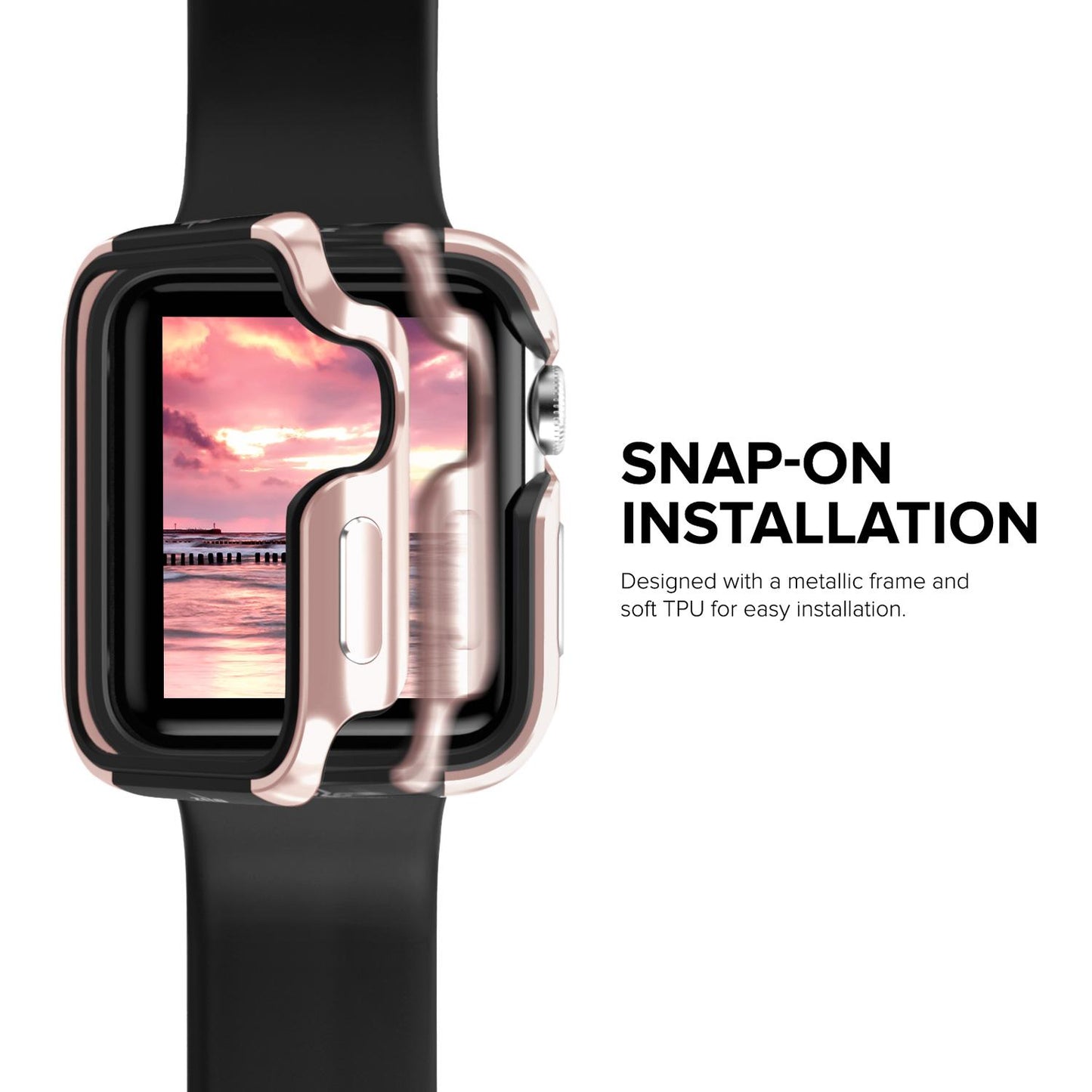 Zizo Shock Series for Apple Watch 42mm, Aluminum Metal Bumper Hybrid Case