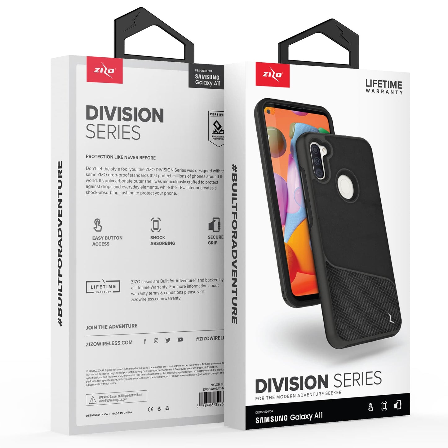 ZIZO DIVISION Series Samsung Galaxy A11 Case - Nylon Black