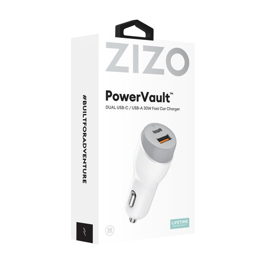 ZIZO PowerVault 30W Dual Port USB-C / USB-A Car Charger