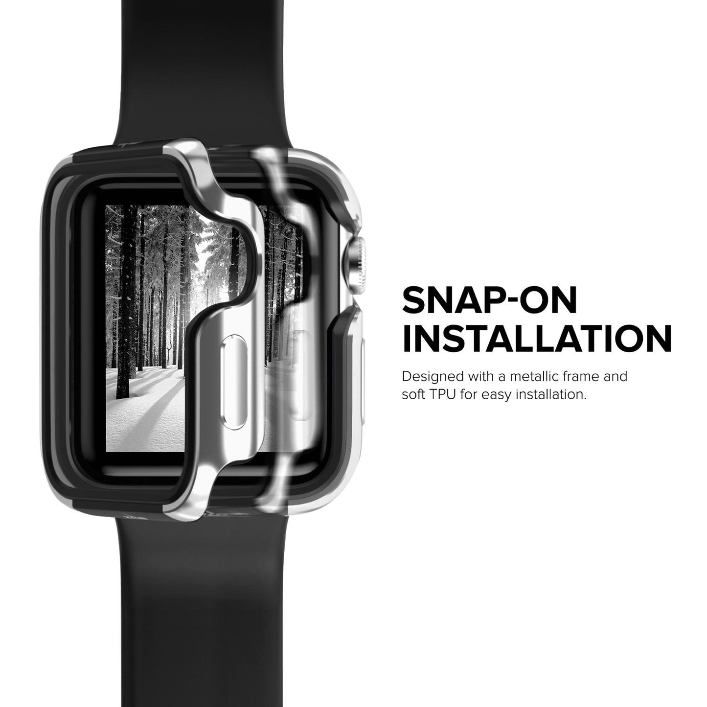 Zizo Shock Series for Apple Watch 42mm, Aluminum Metal Bumper Hybrid Case