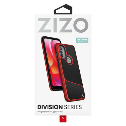 ZIZO DIVISION Series Moto G Power 2022 Case - Black & Red