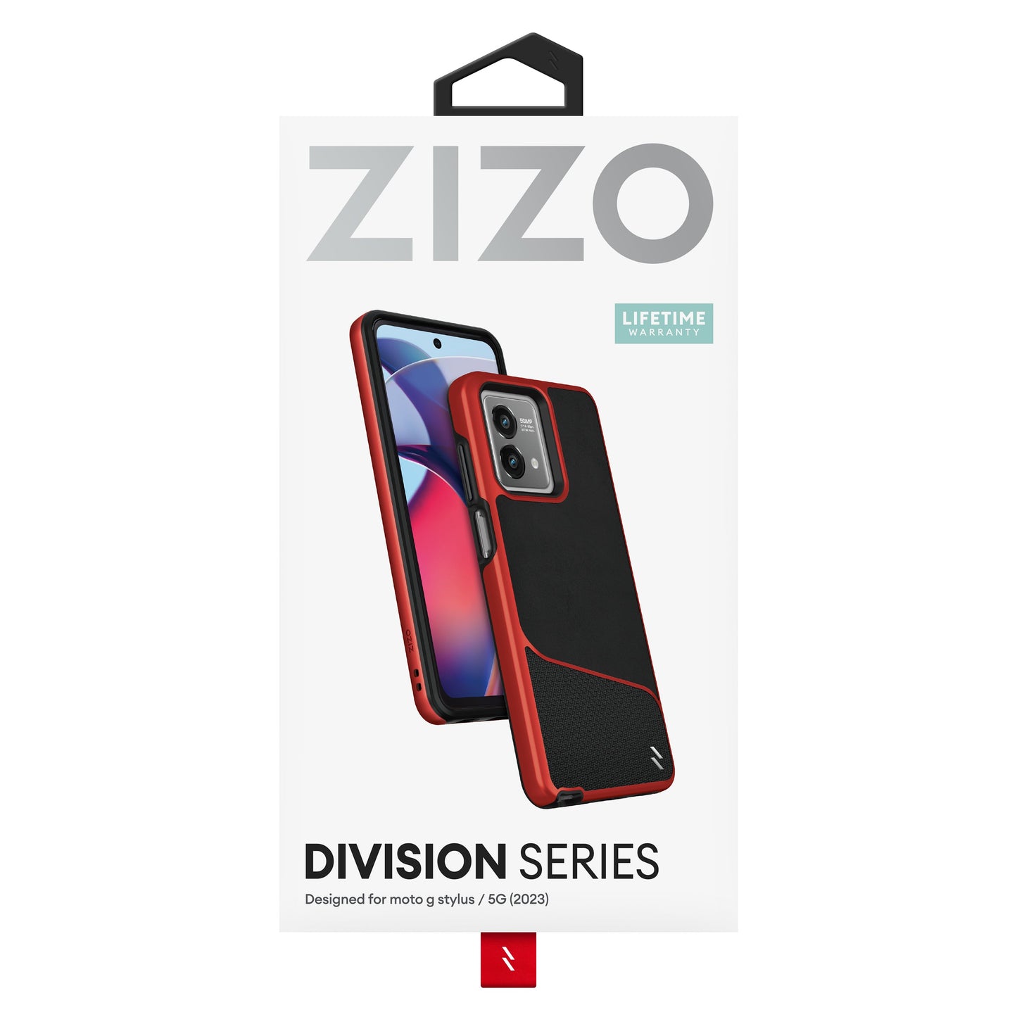 ZIZO DIVISION Series moto g stylus (2023) Case - Black & Red