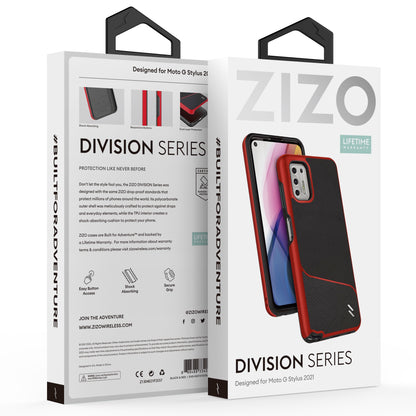 ZIZO DIVISION Series Moto G Stylus (2021) Case - Black & Red