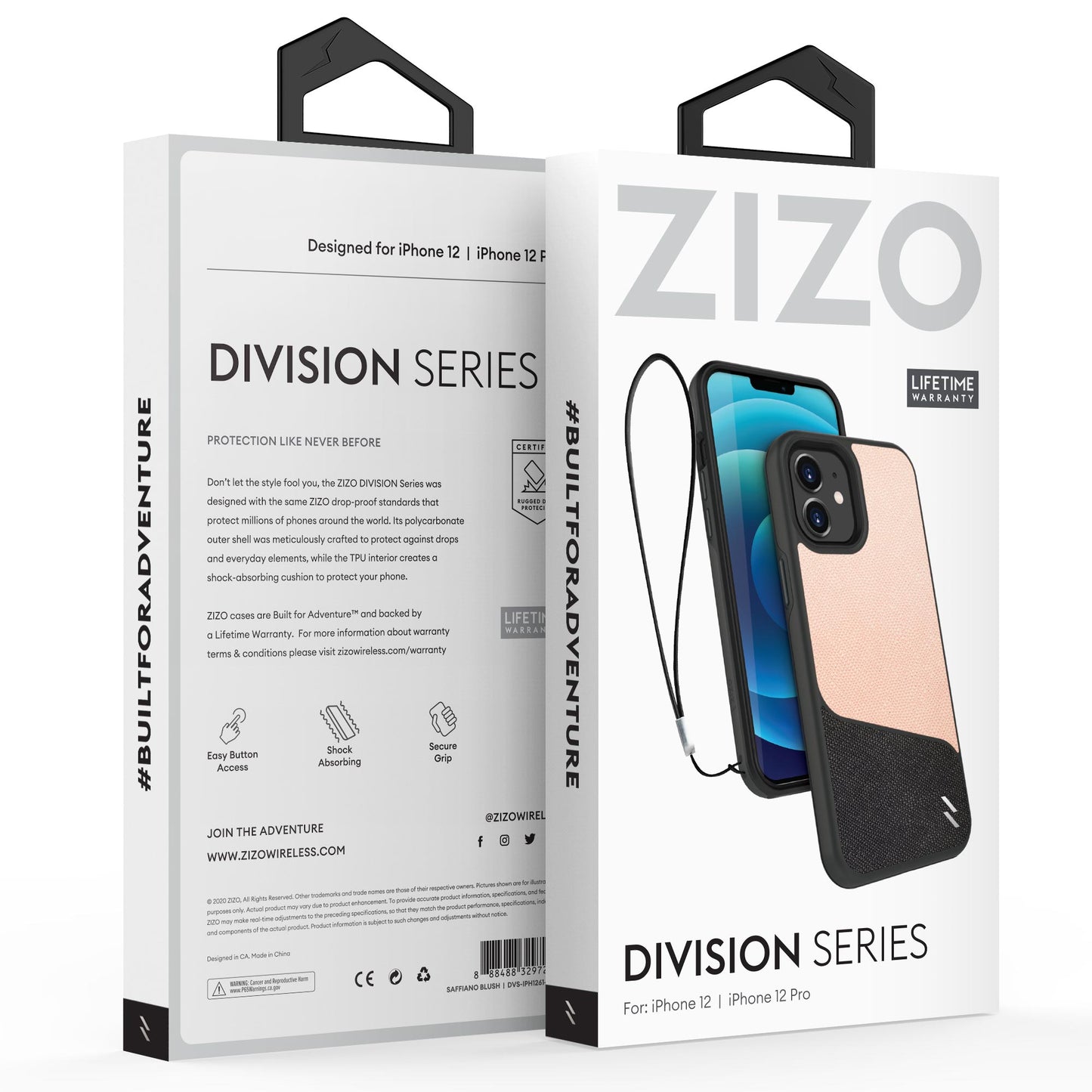 ZIZO DIVISION Series iPhone 12 / iPhone 12 Pro Case - Saffiano Blush