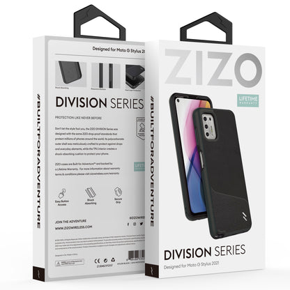 ZIZO DIVISION Series Moto G Stylus (2021) Case - Nylon Black