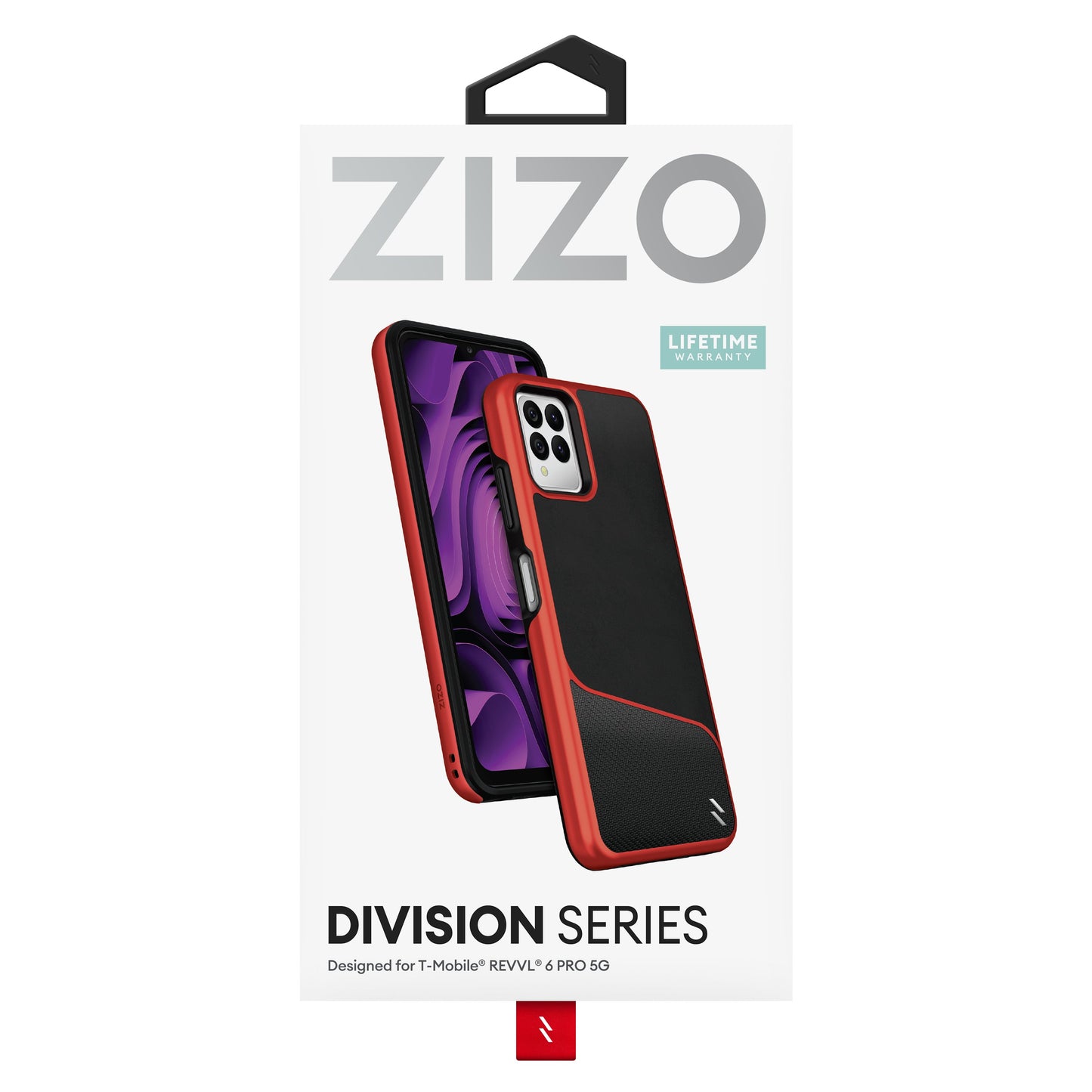 ZIZO DIVISION Series T-Mobile REVVL 6 Pro 5G Case - Black & Red