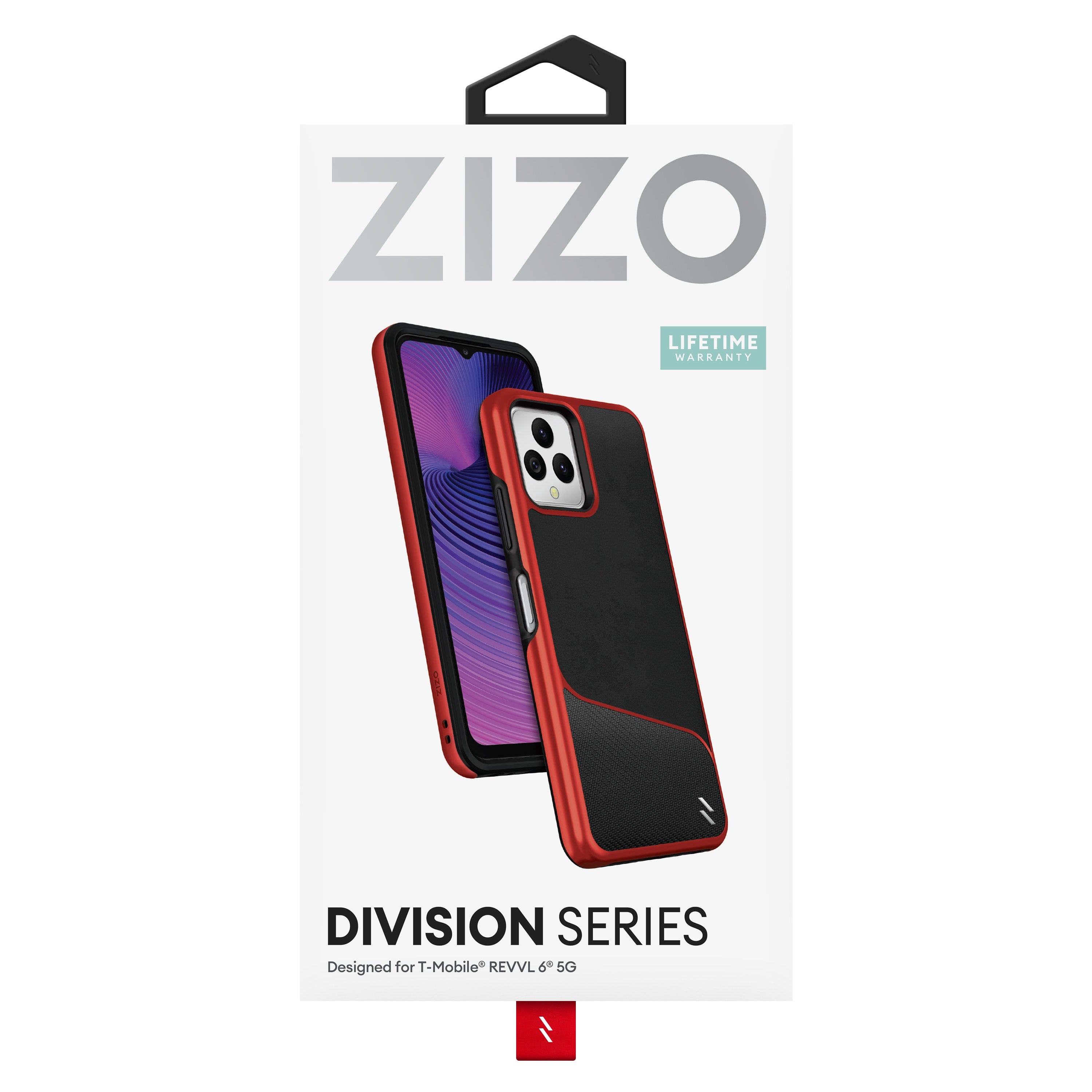 ZIZO DIVISION Series T Mobile REVVL 6 5G Case Black Red ZIZO