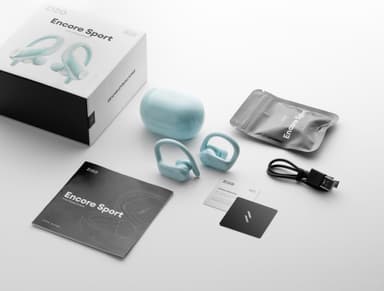 The ZIZO Encore Sport earbuds in Ice Blue